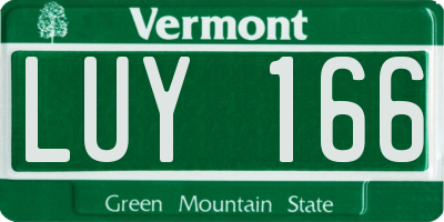 VT license plate LUY166