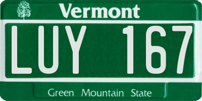VT license plate LUY167