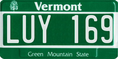 VT license plate LUY169