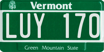 VT license plate LUY170