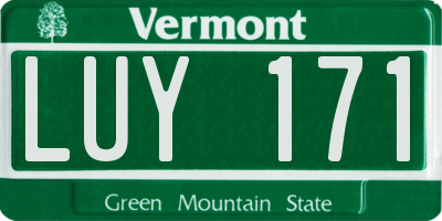 VT license plate LUY171
