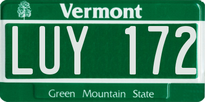 VT license plate LUY172
