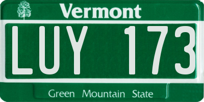 VT license plate LUY173