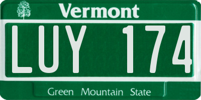 VT license plate LUY174