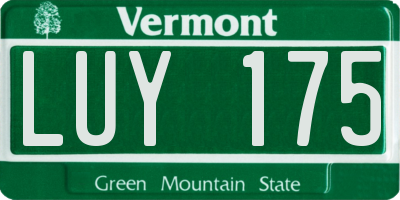 VT license plate LUY175