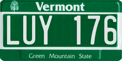 VT license plate LUY176