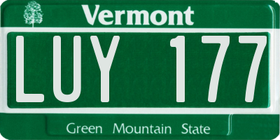 VT license plate LUY177