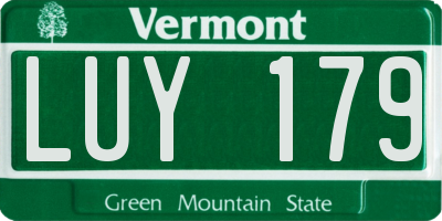 VT license plate LUY179
