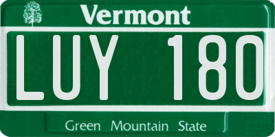 VT license plate LUY180