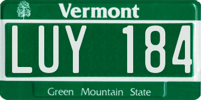 VT license plate LUY184