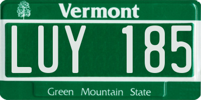 VT license plate LUY185
