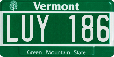 VT license plate LUY186