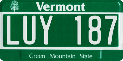 VT license plate LUY187
