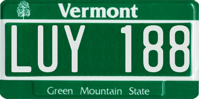 VT license plate LUY188