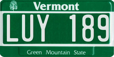 VT license plate LUY189