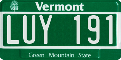 VT license plate LUY191