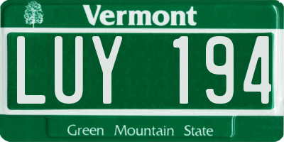 VT license plate LUY194