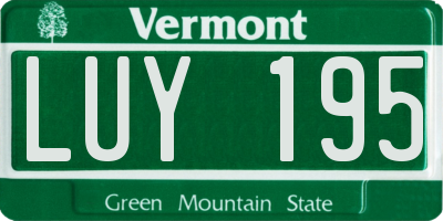 VT license plate LUY195
