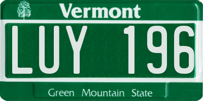 VT license plate LUY196