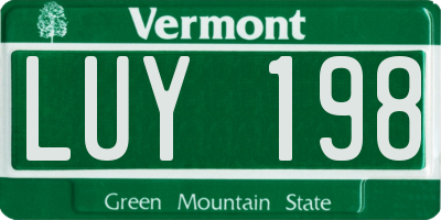 VT license plate LUY198