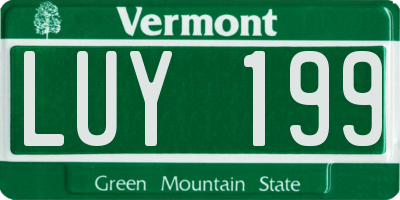 VT license plate LUY199