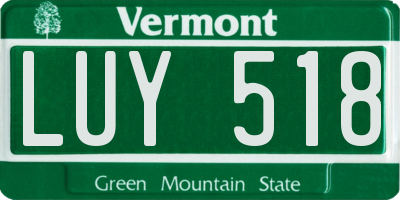 VT license plate LUY518