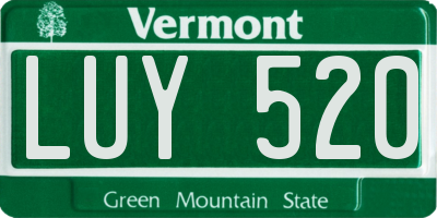 VT license plate LUY520