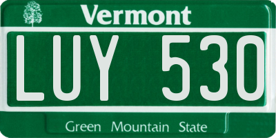 VT license plate LUY530
