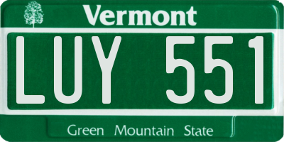 VT license plate LUY551