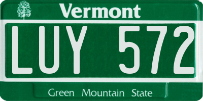 VT license plate LUY572
