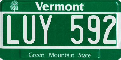 VT license plate LUY592