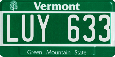 VT license plate LUY633