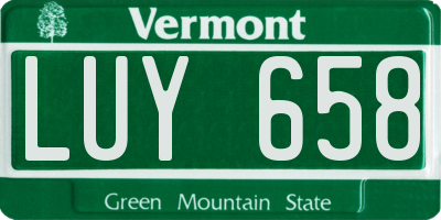 VT license plate LUY658