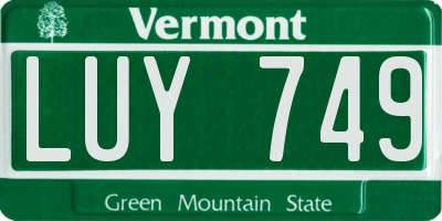 VT license plate LUY749