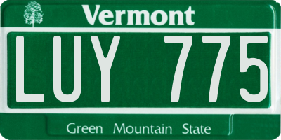 VT license plate LUY775