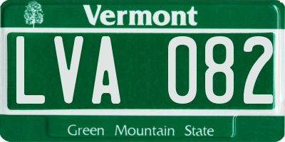 VT license plate LVA082