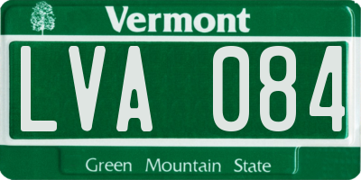 VT license plate LVA084