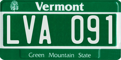 VT license plate LVA091