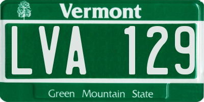 VT license plate LVA129