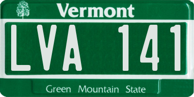 VT license plate LVA141