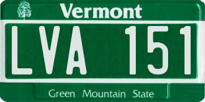VT license plate LVA151