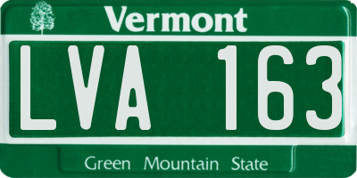 VT license plate LVA163