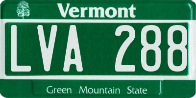 VT license plate LVA288
