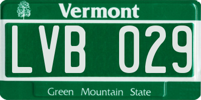 VT license plate LVB029