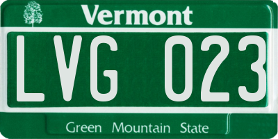 VT license plate LVG023