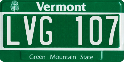 VT license plate LVG107