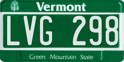 VT license plate LVG298