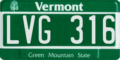 VT license plate LVG316