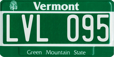 VT license plate LVL095