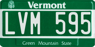 VT license plate LVM595